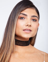 Black Dazzle Multi Diamante Choker - link has visual effect only