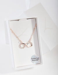 Rose Gold Diamond Simulant Infinity Pendant Necklace - link has visual effect only