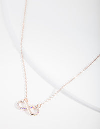 Rose Gold Diamond Simulant Infinity Pendant Necklace - link has visual effect only