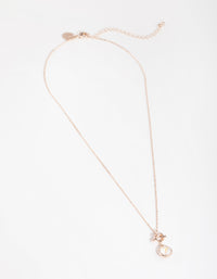 Rose Gold Knotted Circle Drop Necklace - link has visual effect only