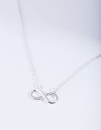 Silver Diamond Simulant Crystal Infinity Necklace - link has visual effect only