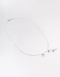 Silver Perfect Lilac Necklace & Earring Set - link has visual effect only