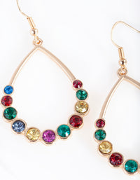 Gold Teardrop Multi Diamante Earrings - link has visual effect only