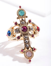 Gold Dolce Vita Cross Ring - link has visual effect only