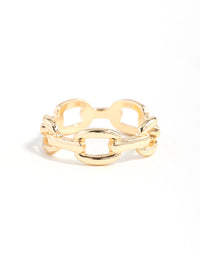 Gold Fine Chain Ring - link has visual effect only