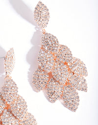 Rose Gold Diamante Multi Leaf Earrings - link has visual effect only