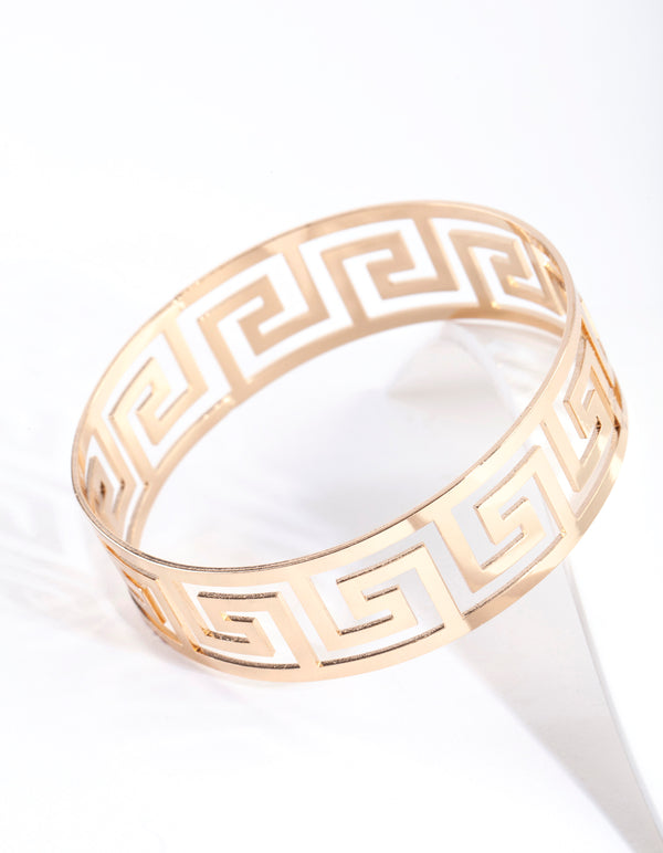 Gold Maze Cutout Bangle