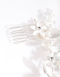 Silver Pearl Flower Hair Wrap - link has visual effect only