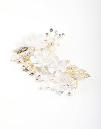 White Flower Crystal Clip - link has visual effect only