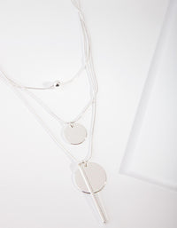 Silver 3 Row Bead Necklace - link has visual effect only