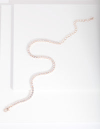 Rose Gold Cubic Zirconia Cupchain Anklet - link has visual effect only