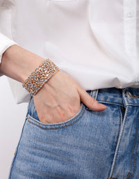 Gold Embellished Stone Stretch Bracelet - link has visual effect only