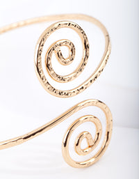 Gold Hammered Swirl Arm Cuff - link has visual effect only