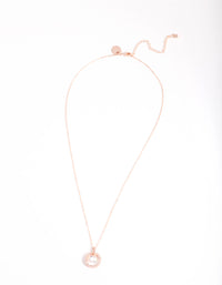 Rose Gold Cubic Zirconia Open Circle Necklace - link has visual effect only