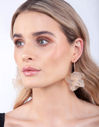 Rose Gold Frosted Flower Drop Earrings - link has visual effect only