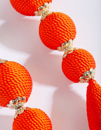 Orange Thread Drop Earrings - link has visual effect only