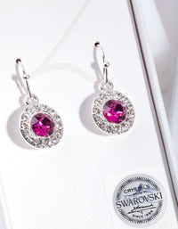 Pink Diamond Simulants Circle Drop Earrings - link has visual effect only