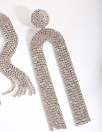 Rhodium U Cupchain Drop Earrings - link has visual effect only