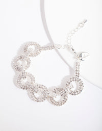 Silver Cupchain Diamante Link Bracelet - link has visual effect only