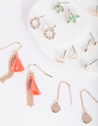 Rose Gold Pink Tassel Earring 12-Pack - link has visual effect only