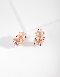 Rose Gold Flower Cluster Pearl Earrings - link has visual effect only