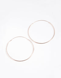 Rose Gold Plated Sterling Silver 40mm Plain Hoop Earrings - link has visual effect only