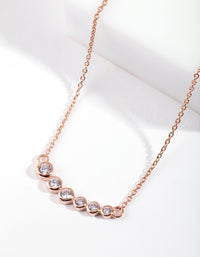 Rose Gold Plated Sterling Silver Cubic Zirconia Smile Necklace - link has visual effect only