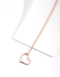 Rose Gold Plated Sterling Silver Open Heart Necklace - link has visual effect only