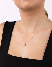 Rose Gold Plated Sterling Silver Open Heart Necklace - link has visual effect only