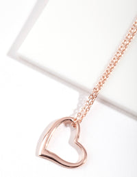 Rose Gold Plated Sterling Silver Open Heart Necklace - link has visual effect only