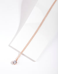 Rose Gold Plated Sterling Silver Cubic Zirconia Pendant Necklace - link has visual effect only