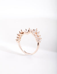 Rose Gold Cubic Zirconia Navette Wrap Ring - link has visual effect only