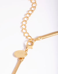 Gold Plated 35cm Flat Snake Necklace - link has visual effect only