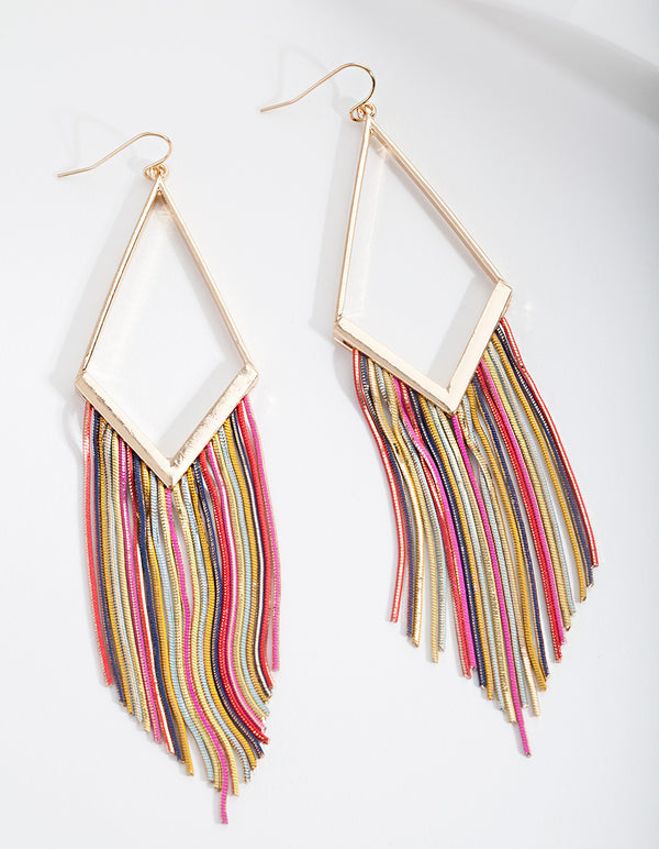 Gold Rainbow Snake Chain Earrings