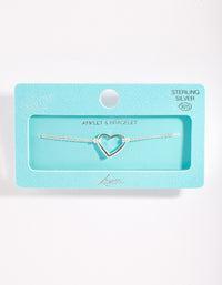 Sterling Silver Open Heart Bracelet - link has visual effect only