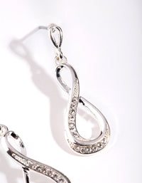 Silver Diamond Simulant Infinity Earrings - link has visual effect only