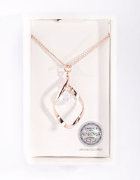 Rose Gold Diamond Simulant Drop Twist Necklace - link has visual effect only