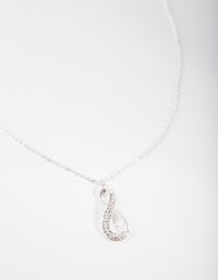 Silver Diamond Simulant Long Infinity Necklace - link has visual effect only