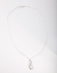 Silver Diamond Simulant Long Infinity Necklace - link has visual effect only