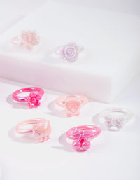 Kids Pink Bracelet & Ring 7-Pack Set - link has visual effect only