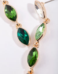 Green Diamante Drop Earrings - link has visual effect only