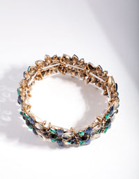 Blue Gold Multi Diamante Bangle - link has visual effect only