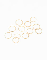 Gold Textured Mixed Size Ring 12-Pack - link has visual effect only