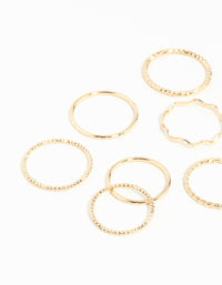 Gold Textured Mixed Size Ring 12-Pack - link has visual effect only