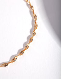 Gold Twist Chain Anklet - link has visual effect only