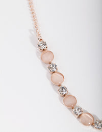 Rose Gold Catseye Gem Necklace - link has visual effect only