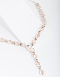 Rose Gold Catseye Gem Necklace - link has visual effect only