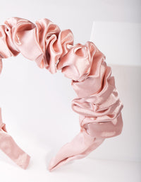 Pink Satin Scrunch Headband - link has visual effect only