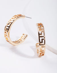 Gold Cut-Out Hoop Earrings - link has visual effect only