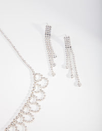 Silver Cupchain Necklace & Earrings Set - link has visual effect only